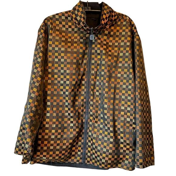 Mycra PAC Reversible Black Bronze Checkered Raincoat - Picture 1 of 13